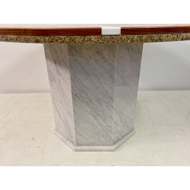 Stone Vintage Red and White Marble Dining Table, 1970s For Sale - Image 7 of 16