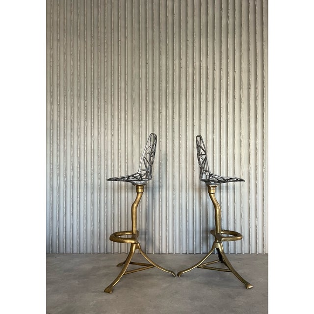 Industrial Sculptural Barstools by David Marshall, 1970s, Set of 2 For Sale - Image 3 of 9