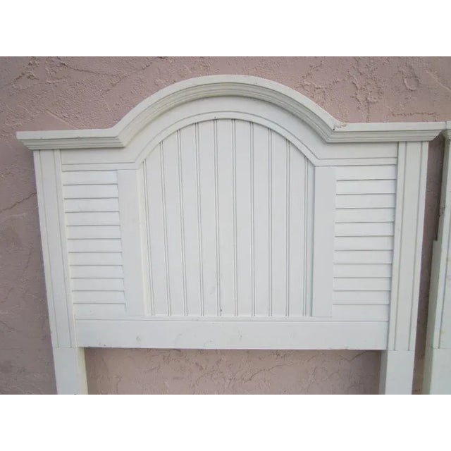White 1980s Coastal Style White Shutter Twin Headboards - a Pair For Sale - Image 8 of 13