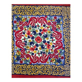 Givenchy Silk Scarf “Red And Flower” For Sale