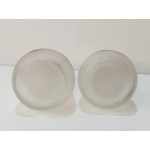 Glass Boho Chic Hazel Atlas Satin Glass With Painted Floral Design Salt & Pepper Shakers For Sale - Image 7 of 9