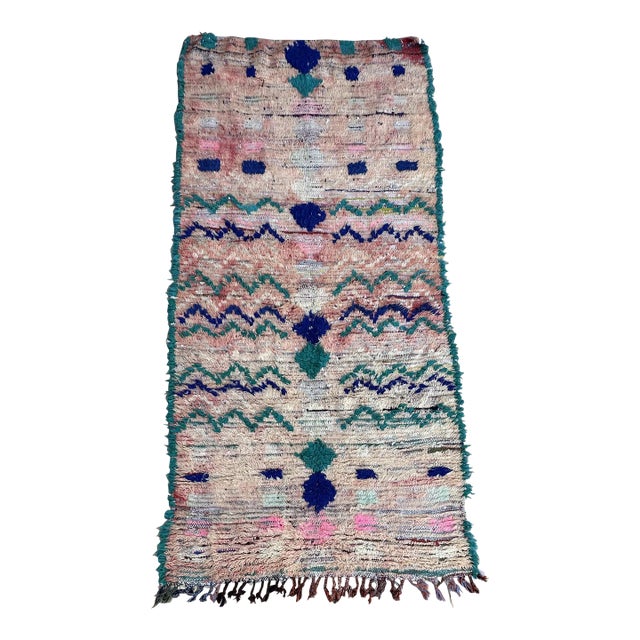 1980s Handknotted Moroccan Rug - 3'9" X 7'10" Ft For Sale