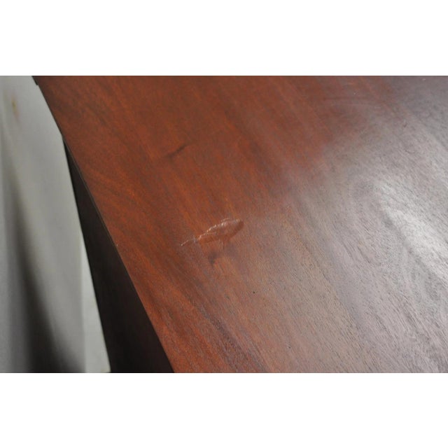 Vintage Chippendale Style Solid Mahogany Block Front Bachelor Chest of Drawers For Sale - Image 11 of 18