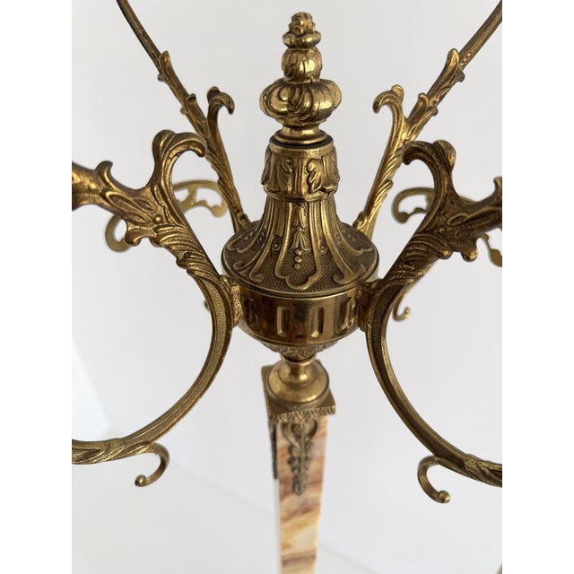 Vintage Italian Brass and Onyx Hall Tree Coat Rack with Rotating Crown and Female Faces, 1960s For Sale - Image 12 of 18