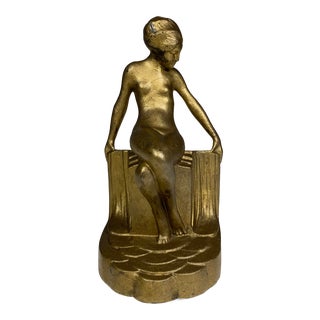 Vintage Art Deco AMW Nude Figure Bookend, 1930s For Sale