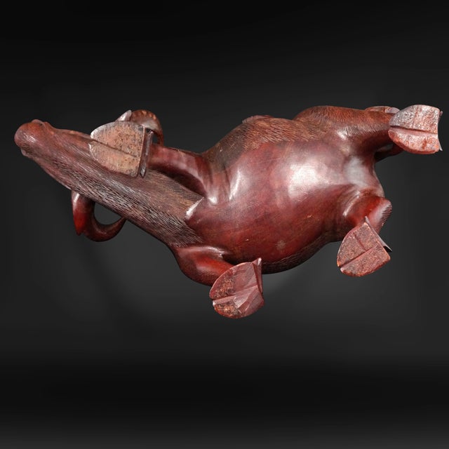 Chinese Carved Wood Water Buffalo and Boy Republic Era For Sale In Phoenix - Image 6 of 9