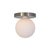 Minimal from top to bottom. This black flush mount pairs a metal base with a soft glass globe. Cool, calm, and quietly...