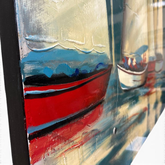 Micheal Ghandy (Persian/American, 1966-), Oil on Canvas, Sailboats, Ca 1996 For Sale In San Diego - Image 6 of 8
