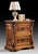 Handcrafted in Italy from solid walnut. The nightstand features beautifully hand-carved corbels and framed walnut burl...