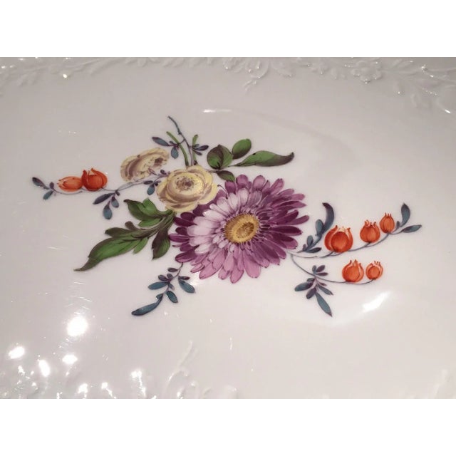 Traditional Mid 20th Century Meissen Porcelain Plate With Floral Theme For Sale - Image 3 of 8