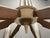 Vintage Italian Walnut Veneer and Opaline Glass Six-Light Chandelier, 1950s For Sale - Image 6 of 18