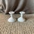 Mid Century Vintage White Milkglass Candlestick Holders - Pair For Sale - Image 4 of 6