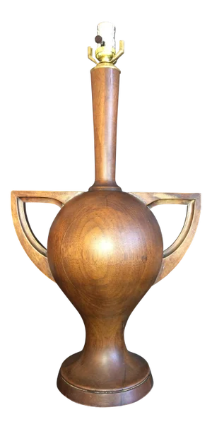 Carved Walnut Trophy Lamp