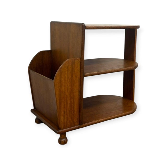 Antique Art Deco Wood Magazine Rack Three Tiered End Table. For Sale In Seattle - Image 6 of 7