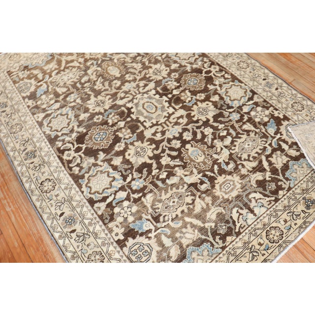 Early 20th Century Antique Zabihi Collection Persian Malayer Brown Rug - 5'6" x 7' For Sale - Image 5 of 10