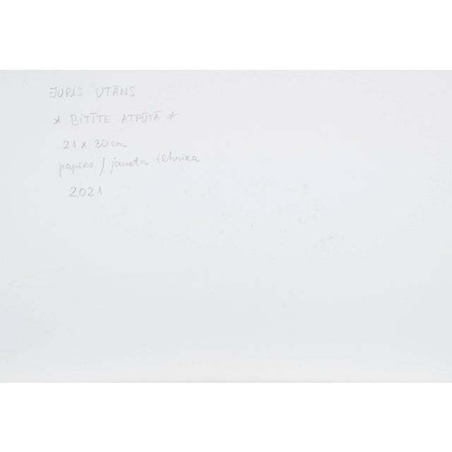Juris Utans, Bee at Rest, 2021, Mixed Media on Paper, in Very Good conditions. Designed from 2000 I have official proof of...