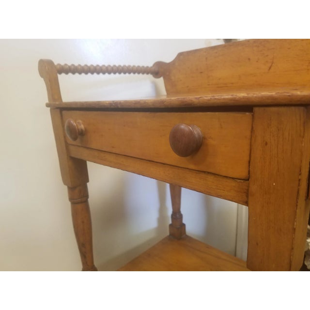 Antique American Pine End Table For Sale - Image 9 of 13