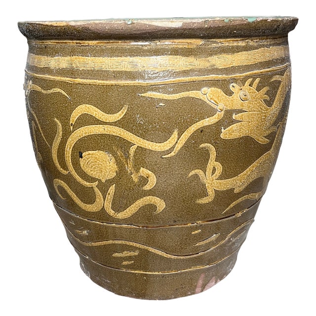 Mid 20th Century Thai Dragon Jar For Sale
