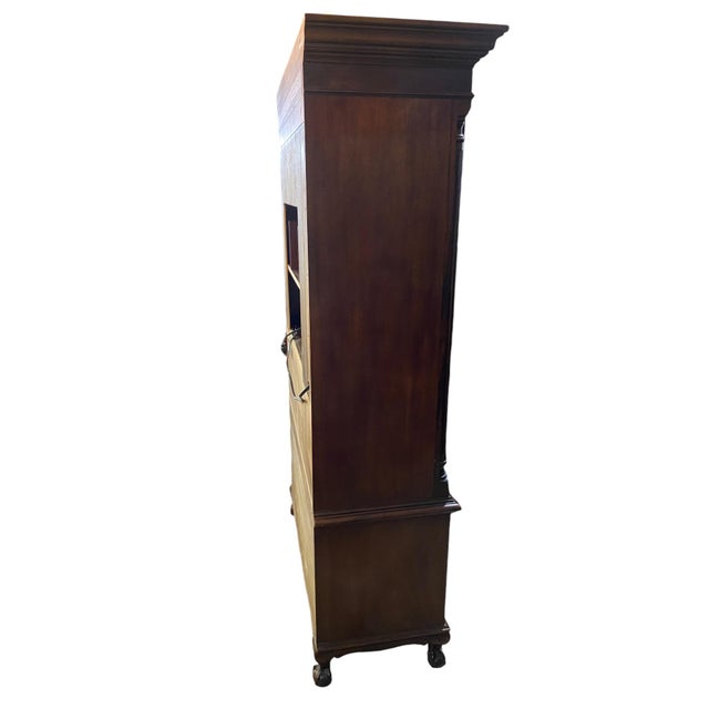 Chippendale Henredon Burl Wood Armoire For Sale - Image 3 of 7