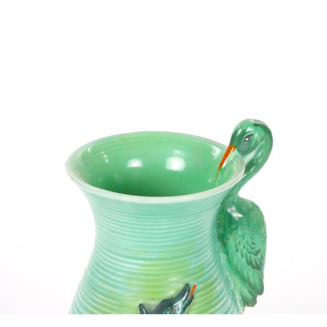 Mid-20th Century Burleigh Ware England Green Ceramic Heron Pitcher For Sale In New York - Image 6 of 12