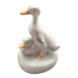 Vintage Aquincum Hungary Vintage Porcelain White Ducks Figurine