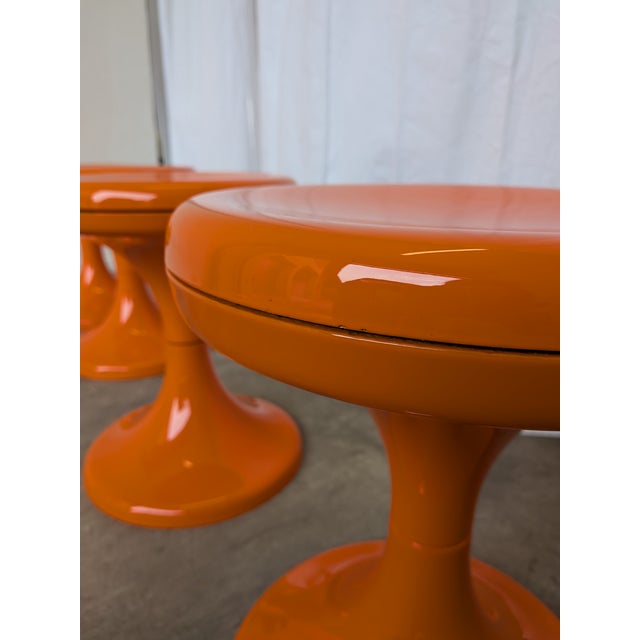 Plastic Vintage Jurček Mushroom Stools from Meblo, 1960s, Set of 4 For Sale - Image 7 of 16
