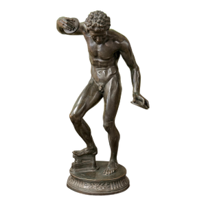 19th Century Grand Tour Neo Classical Bronze of Dancing Faun with Cymbals