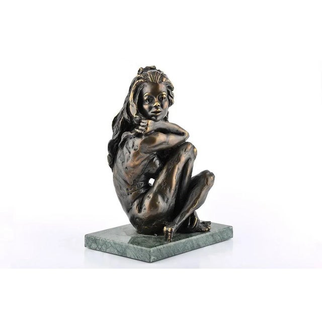 A Swedish Girl - Bronze Sculpture by C. Mongini - Late 1900 Late 1900 For Sale - Image 4 of 4