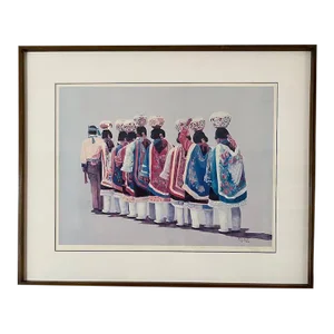 1980s "Water Maidens" Richard Lutrell Artist Proof Signed Lithograph, Framed