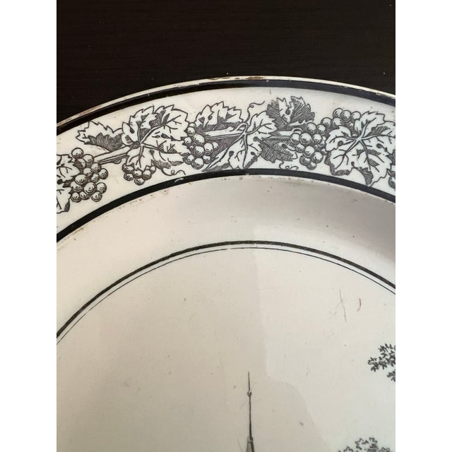 Ceramic A Antique French Creamware Plate With Black Transfer Decoration, "Porte Suzine a Turin", Circa 1800 For Sale - Image 7 of 10