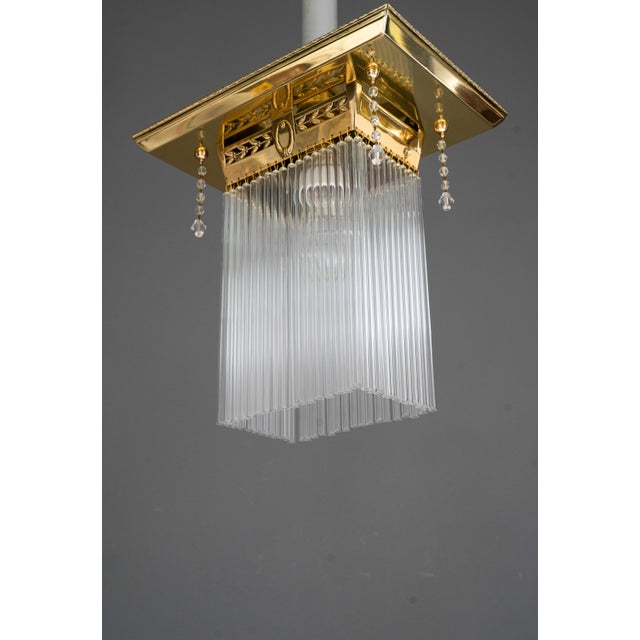 Art Deco Ceiling Lamp with Glass Sticks, Vienna, Austria, 1920s For Sale - Image 10 of 11