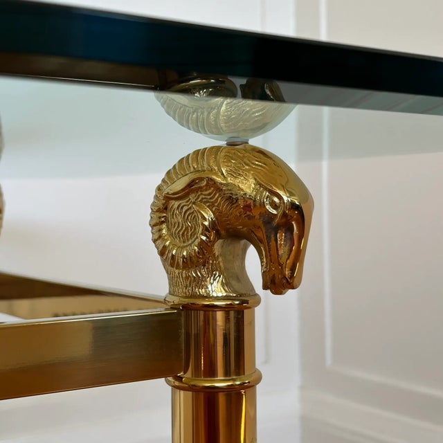 Maison Jansen Maison Jansen Style Hollywood Regency Brass Octagon Side Table For Sale - Image 4 of 5