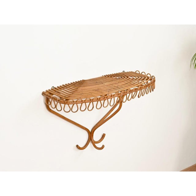 Large Wall Shelf in Rattan and Bamboo by Franco Albini, Italy, 1960 For Sale - Image 12 of 15