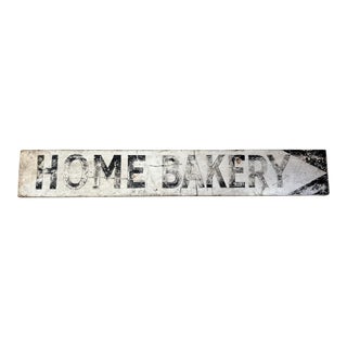 Vintage Folk Made Home Bakery Wood Trade Sign For Sale