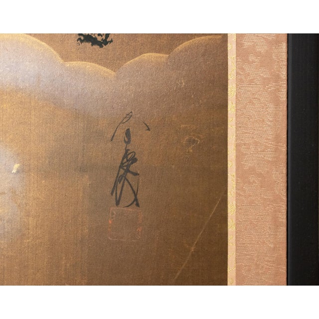 1970s Shōwa Era Japanese Byobu Screen "The Tale of Genji" For Sale - Image 15 of 18