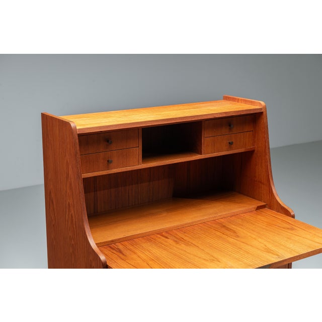 Brown Mid-Century Danish Secretary by Gunnar Nielsen Tibergaard, 1960s For Sale - Image 8 of 18