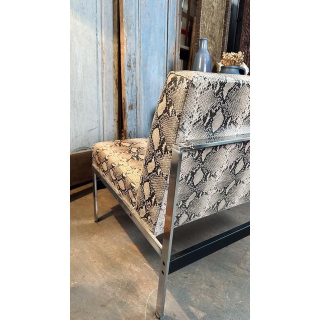 Vintage Chair in Faux Snakeskin For Sale - Image 3 of 8