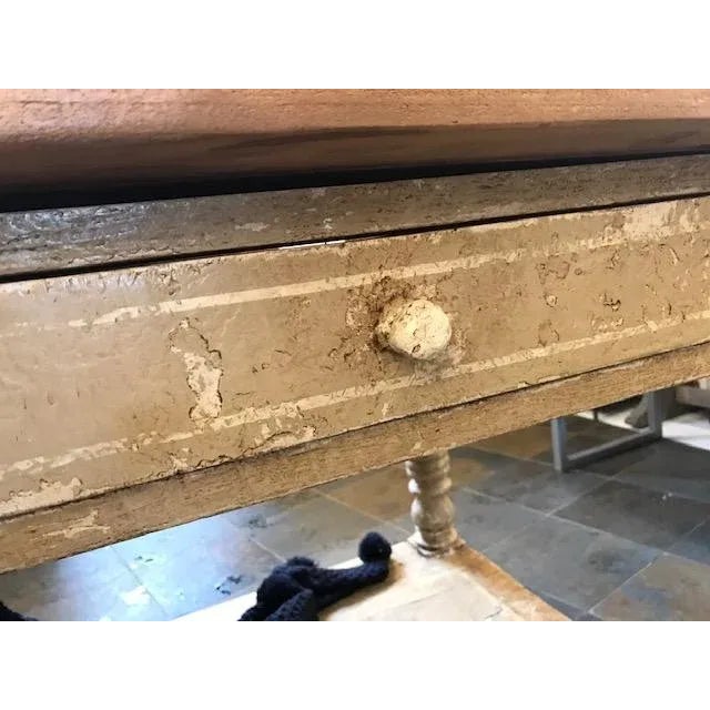Wood Painted French Island with 2 Drawers, Provence, Circa 1830 For Sale - Image 7 of 14