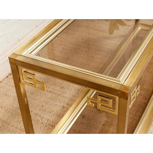 Mastercraft Brass 1970’s Hollywood Regency Entry Table, Attributed For Sale - Image 9 of 9