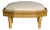 French Neoclassical 19th Century Carved Giltwood Footstool with Linen Upholstery For Sale
