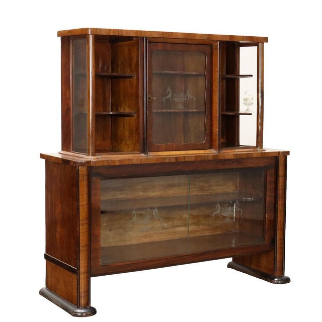 Vintage Showcase Walnut, Italy, 1930s For Sale - Image 11 of 11