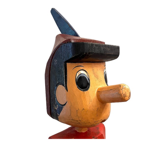 1960s Vintage Wooden Pinocchio in Fir, 1960s For Sale - Image 5 of 6
