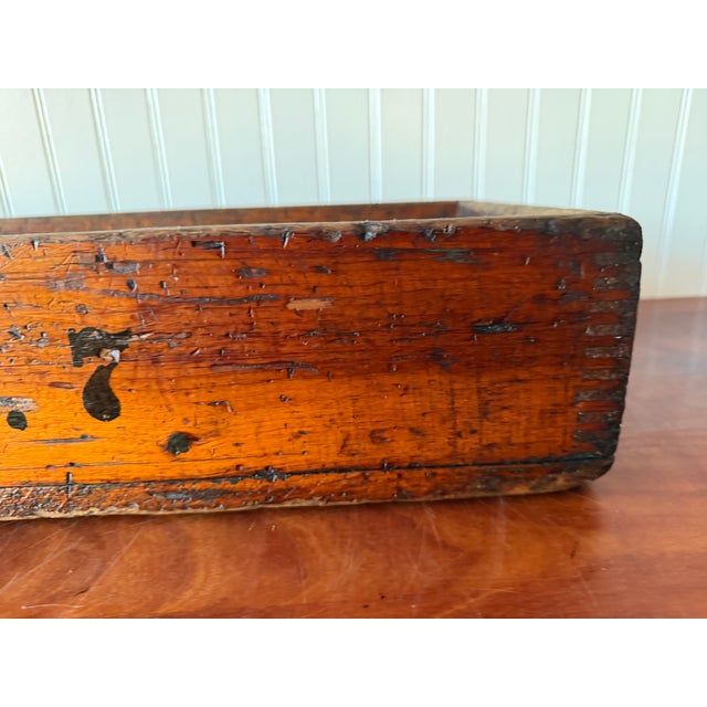 Antique Industrial Dovetail Wood Factory Tray For Sale - Image 13 of 18