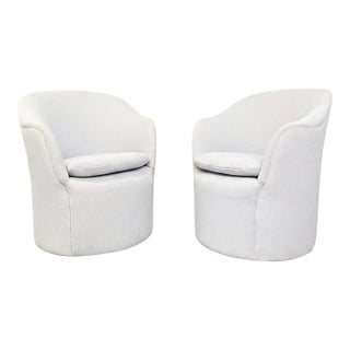 Edward Wormley for Dunbar White Club Chairs, a Pair For Sale