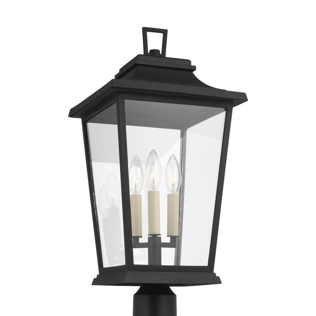 The Warren three light outdoor post top in textured black enhances the beauty of your property, makes your home safer and...