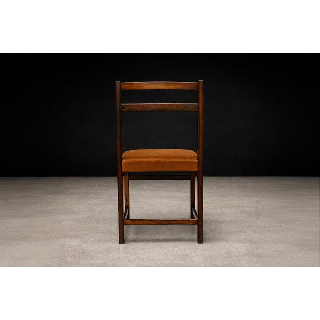 Monumental Set of Twelve Brazilian Modern Rosewood Dining Chairs by Celina With Saddle Mohair Upholstery, Brazil, 1960s For Sale - Image 4 of 14