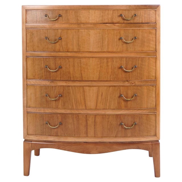 Chest of Drawers in Flamed Walnut attributed to Ole Wanscher and A.J. Iversen, 1950s For Sale - Image 13 of 13