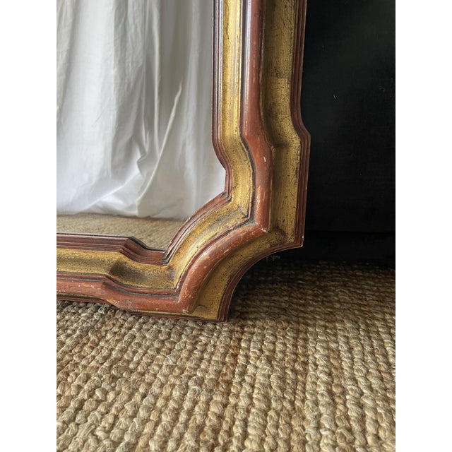 Wood Italian Mirror with Golden Patina, 1890s For Sale - Image 7 of 11