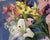Surge by Yana Beylinson | Oil on Paper, mounted on board Floral arrangement with lilies and orchids For Sale