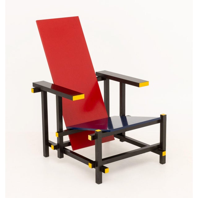 Wood Gerrit Rietveld X Cassina "Red and Blue" Armchair For Sale - Image 7 of 10